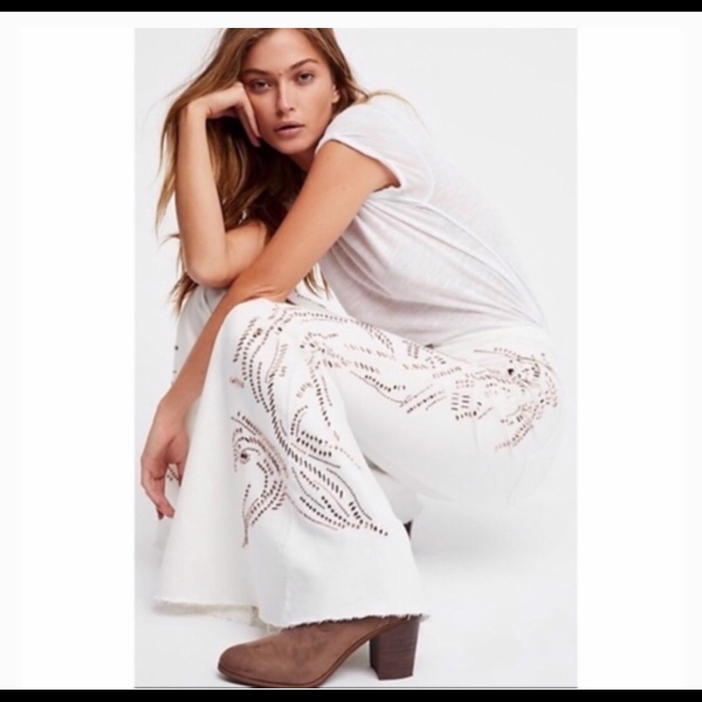 Free People NWT Float On Rhinestone Flares